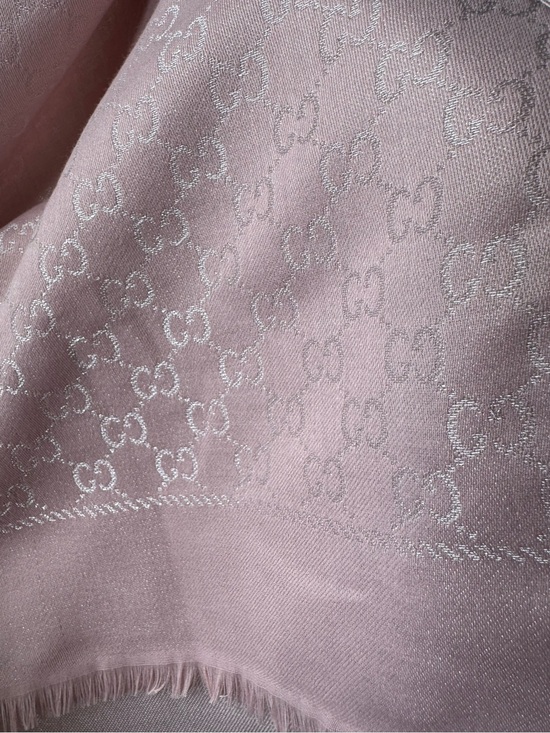 Gucci Accessories - Gucci Light Pink GG Jacquard Shawl Scarf